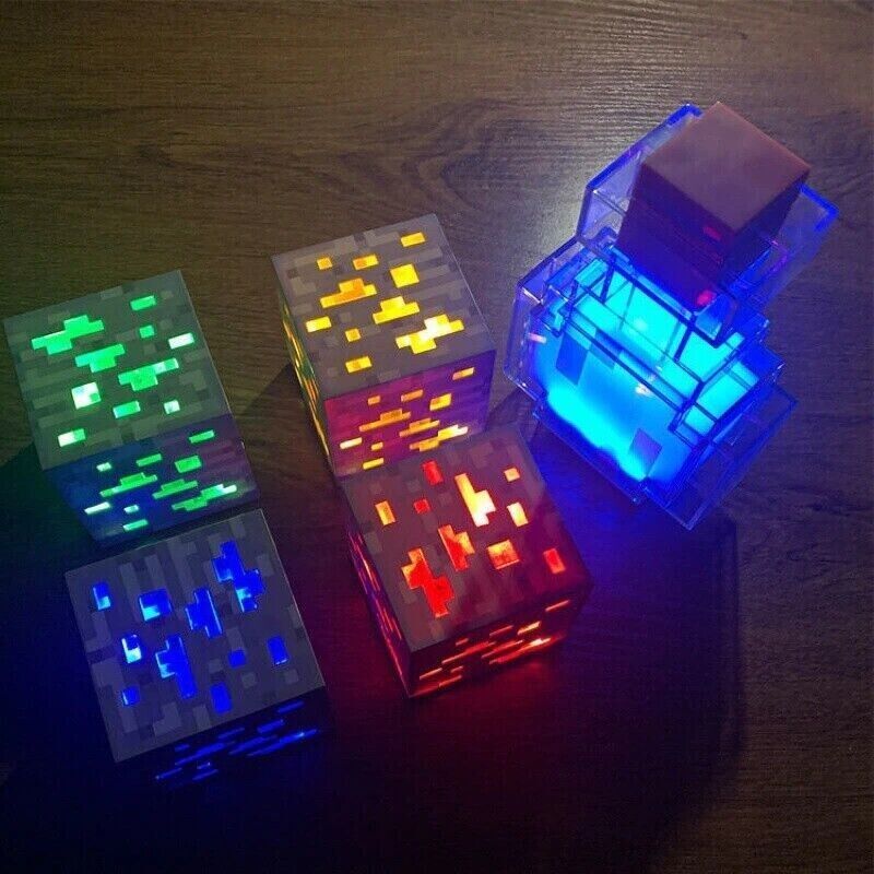 Minecraft Logo Light - Minecraft Lamp, Gaming Room Decor, and Bedroom Night  Light - Minecraft Desk Accessories and Gifts for Fans - 2 Light Modes