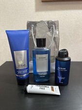 Bath  Body Works OCEAN Men's Collection Gift Bag Set Cream Spray Shower Gel