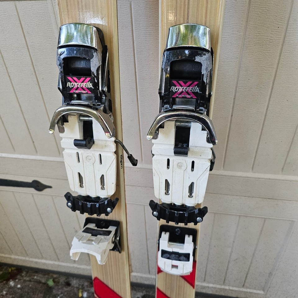 Fisher 176 Telemark Skis with Rotella bindings and Skins all in great