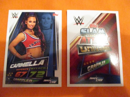 Carmella (71) SmackDown Live Slam Attax Universe Wrestling Trading Card Tv Sport - Picture 2 of 2