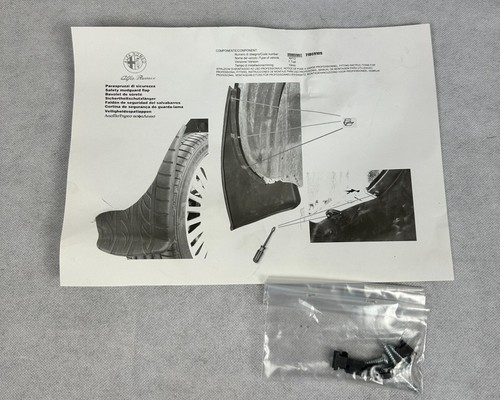 Alfa Romeo Mito (2008-2018) Mud Flaps (Tyre Tread Style) 71805105 Genuine New - Picture 4 of 6