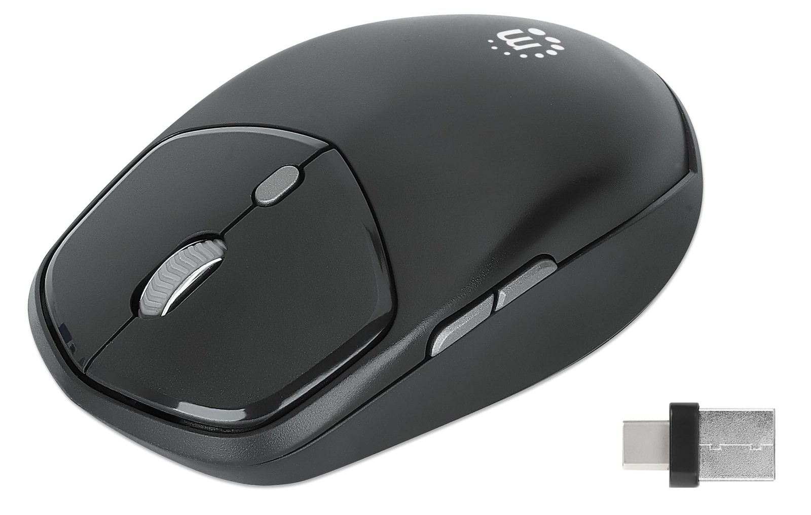 Wireless Compact Travel Mouse with 2.4 GHz RF, Adjustable 800/1200/1600 DPI, Six Buttons, and Ergonomic Design for Portability