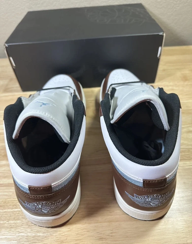 Nike Air Jordan Retro 1 Baixo Branco Azul Cinza Marrom FQ7832-142 Masculino Vários Tamanhos - Imagem 4 de 4