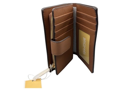 Michael Kors Jet Set Travel Medium Leather Luggage Wallet With Zip Pocket & Snap - Picture 4 of 5