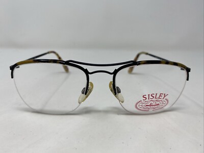 SISLEY Italy SLY 080 BLACK/TORTOISE 51-18-135 Half Rim Eyeglasses Frame  L39