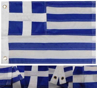 12x18 Greece Greek Country 12''x18'' Nylon Embroidered Car Boat Flag Grommets B4L