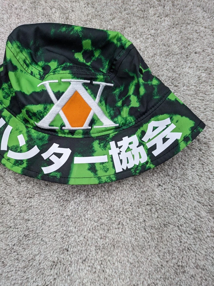 Chapéu Hunter x Hunter Bucket Masculino Tamanho Único Verde Camuflado Tie Dye Anime - Imagem 2 de 4