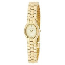 Elgin Watch Women Easy Read Stainless Steel Gold Water Resistant Battery Quartz