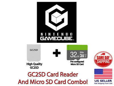 Nintendo GameCube GC2SD 32GB MICRO SD Card Adapter Game Cube Memory Card Slot
