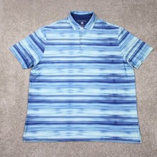 Hickey Freeman Golf Polo Shirt Mens XL Blue Abstract S/S Polyester Stretch