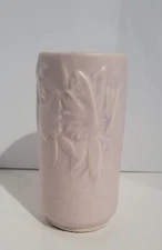 Vintage McCoy Pottery 6" Pink/ Mauve Butterfly Cylinder Vase MCM