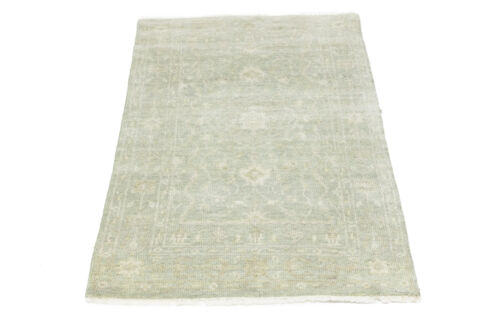 Hand-Knotted Distressed Muted Floral Rug Transitional Oriental Carpet 3X5 ft - Picture 4 of 16