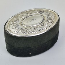 Antica SCATOLA COFANETTO in ARGENTO 800 E VELLUTO PORTAGIOE VINTAGE EPOCA '900