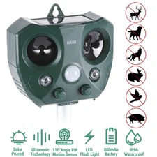 Solar Ultrasonic Bird Repeller Pest Control Scarer Deterrent Mice Motion Sensor