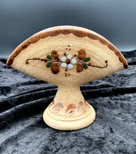Tonala Floral Napkin/Letter Holder, Sandstone, Mexican Pottery, Hand-painted