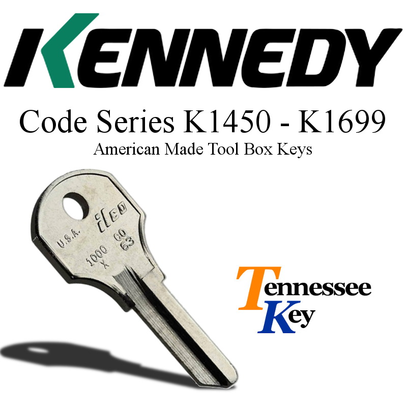 Kennedy tool box key with code series K1450-K1699