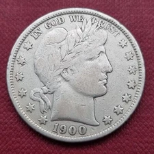 1900 Barber Half Dollar 50c Better Grade VF + #47375