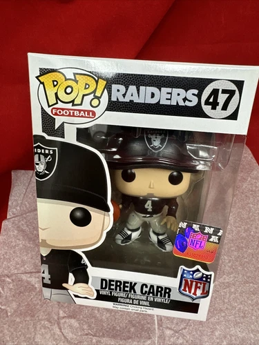 Funko Pop NFL DEREK CARR Oakland Raiders #47 Football Black Jersey Vaulted 2016