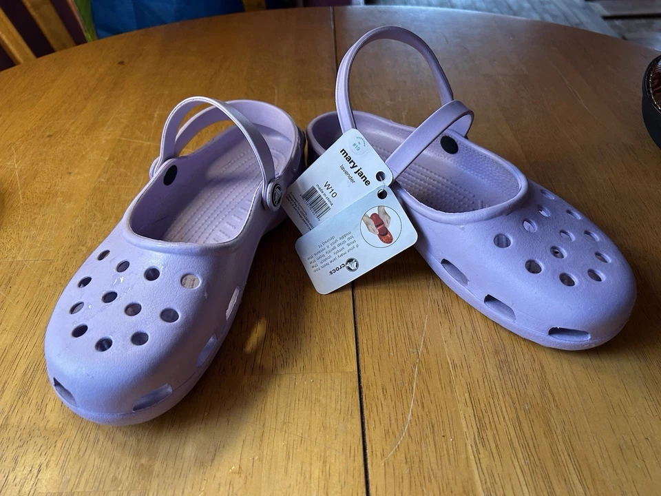 Crocs Original Mary Jane’s Para Mujer Talla 10 Nuevo Con Etiquetas Nuevo Lavanda Púrpura ¡RARO! Foto 2 de 4