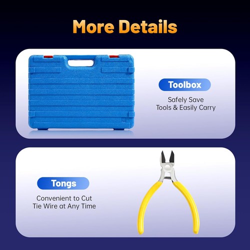 0.31-1.34in Automatic Rebar Tie Gun, Handheld Rebar Tier Tying Machine, Rebar Ty - Picture 7 of 9