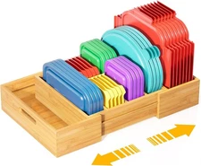 In-Cabinet Expandable Bamboo Lid Organiser, Kitchen Cabinet Organiser