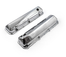 Ford 429 460 Chrome Steel Valve Covers - 3 12 Tall W Baffled Hole