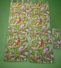 Kinder Kinderzimmer Gardine Vorhang 120x60 Set 2x Tiere Dschungel Urwald Zoo