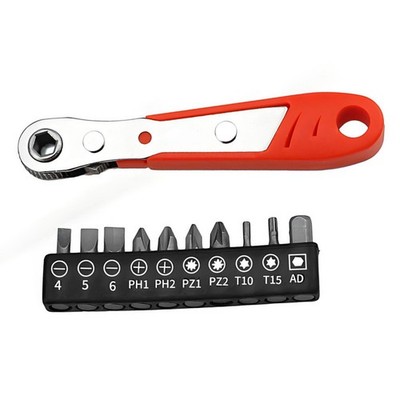Compact Ratchet Screwdriver Set with Multiple Bits for Tight Space Applications