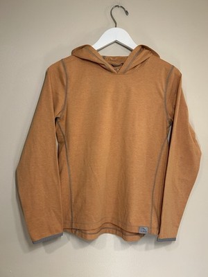 LL Bean Insect Shield Hooded Shirt Sz M 10-12 Yellow Long Sleeve Outdoors