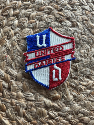 United Dairies Dairy 60s 70s PATCH SEW ON RARE LOGO Milk Jacket