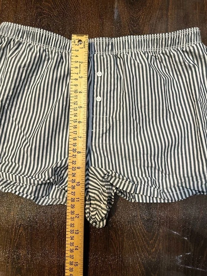 Pantalones Cortos de Pijama VS PINK Verde y Blanco Rayas Tencel PJ Dormir Cuadrado Medianos Usados en Excelente Condición Foto 4 de 4