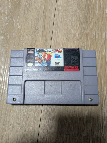 Earthworm Jim (Super Nintendo, 1994, SNES) - Authentic - Cartridge Only - Tested