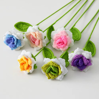 Gehäkelter Blumenstrauß   Handgemachte Rosen & Tulpen aus Wolle, Deko & Geschenk