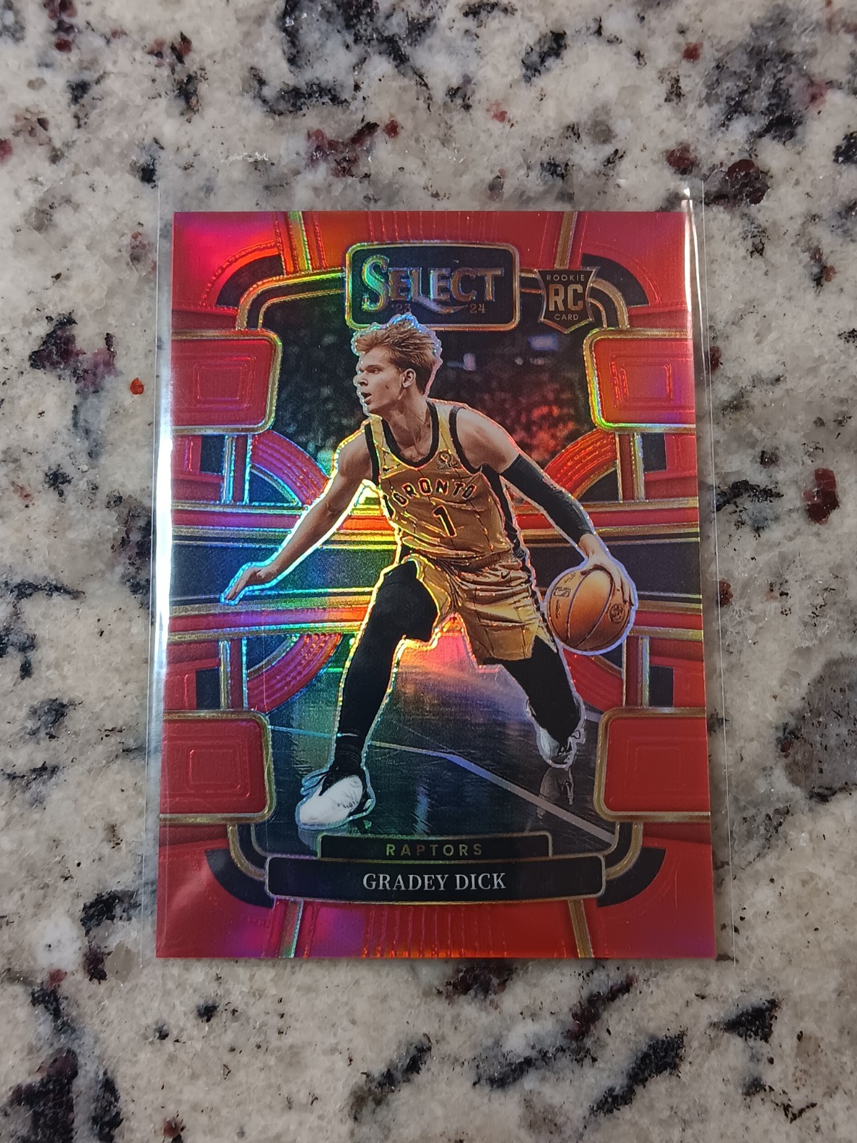 Gradey Dick 2023-24 Panini Select Red Prizm /199 #90 (RC) Raptors