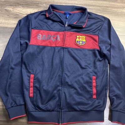 Rogers FCB Barcelona Soccer Blue Full Zip Jacket Mens Medium Pockets