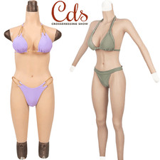 Silicone Bodysuit Breast Forms C-E Cup Fake Vagina Hip Shaping Female Body Suit