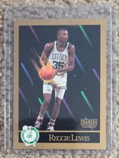 1990-91 SkyBox Reggie Lewis Trading Card #18 Signed by Reggie Lewis Celtics