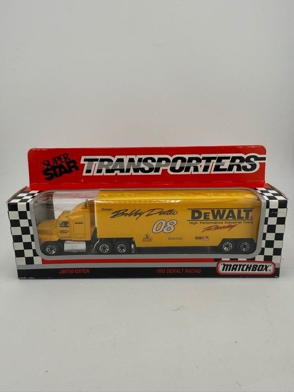 Matchbox Super Star Transporter 1993 Bobby Dotter DEWALT NASCAR Rig