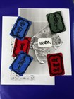 ACEO Bolt & Barbed Wire Original Art Lino Print By Lapyear  2.5”x3.5” — photo 3