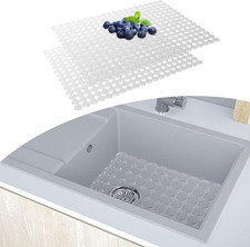 Sink Protectors Mat for Kitchen Sink - 2Pack Adjustable Kitchen Sink Mat Fast Dr