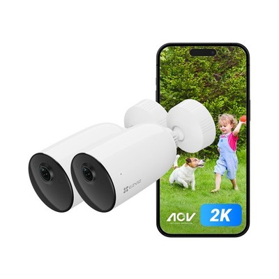 EZVIZ 2er Pack 2025 2K Akku Überwachungskamera Outdoor kabellos, Innen & Außen