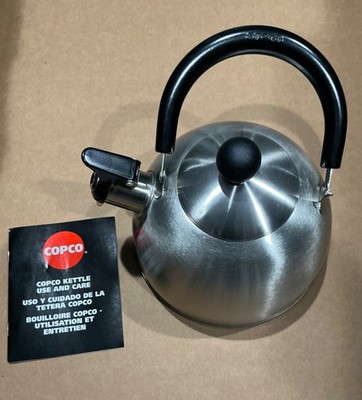 Copco Tea Kettle 1.3 Qt Brushed Stainless Steel Stovetop New In
