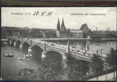 Frankfurt or Oder Bridge with City Panorama