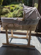 Clair De Lune Moses Basket with Rocking stand and hood. In good condition.