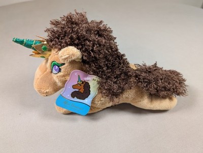 Afro Unicorn Plush Lying w/ Green Horn Animal Adventure #Womanowned #Blackowned