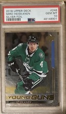 Miro Heiskanen 2018 Upper Deck Young Guns Silver Foil #246 RC PSA 10 Pop 11
