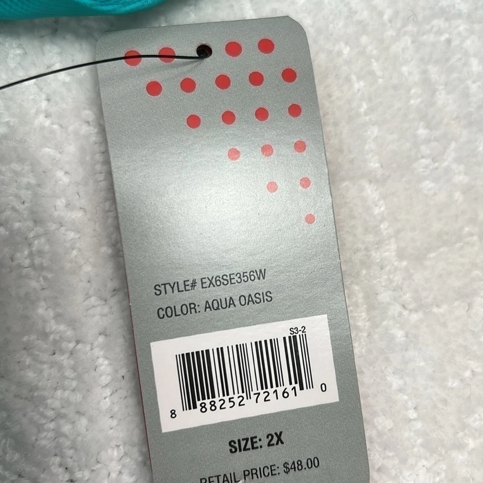 New! Exertek lightweight teal green full zip long sleeve windbreaker jacket 2X - Image 3 of 4