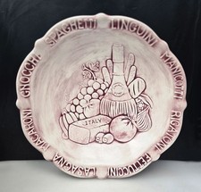 Italian Ceramic Pasta Serving Bowl Embossed Manufacturer Sample 13.25" Vintage
