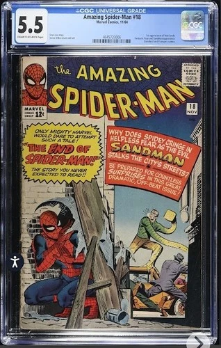 THE AMAZING SPIDER-MAN #18 1963 FN CGC 5.5