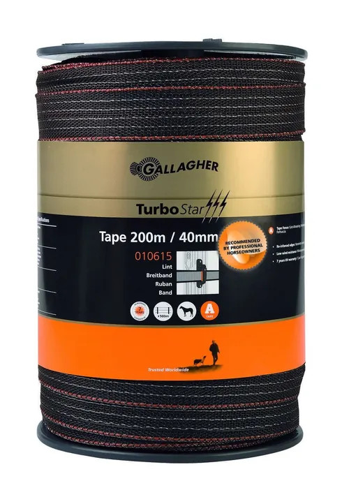 Gallagher TurboStar 40mm/200m Electric Fencing Tape (Brown)